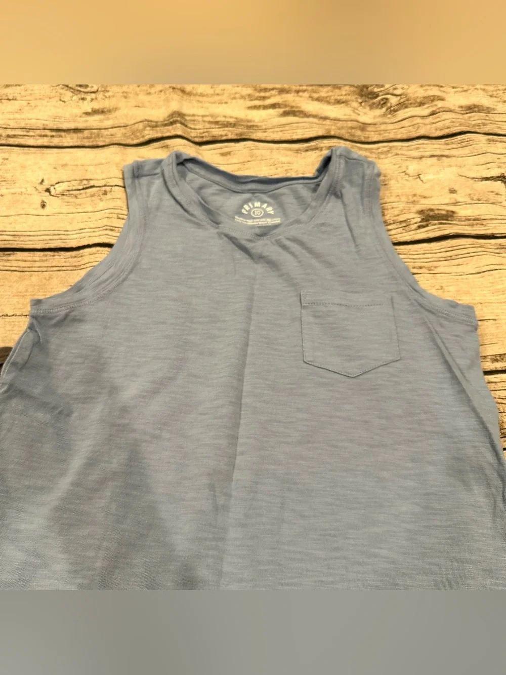 Lot of 2 Primary Kids Tank Tops in Light Blue and Grey, unisex, Style 10